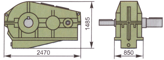 Редуктор цилиндрический двухступенчатый горизонтальный типа Ц2-1300