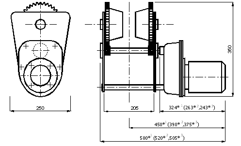 Мотор-редуктор специальный для привода тележки